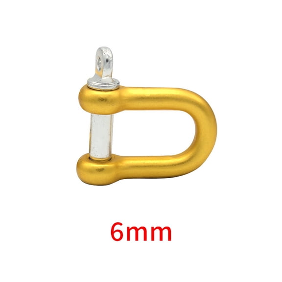 U-Shaped B-uckle Aluminum Alloy Shackle D-Ring for Backpacks and Outdoor Ropes, Paracord Bracelet Connector, Heavy Duty Multi-Functional M6 Carabiner Hardware #806 Gold