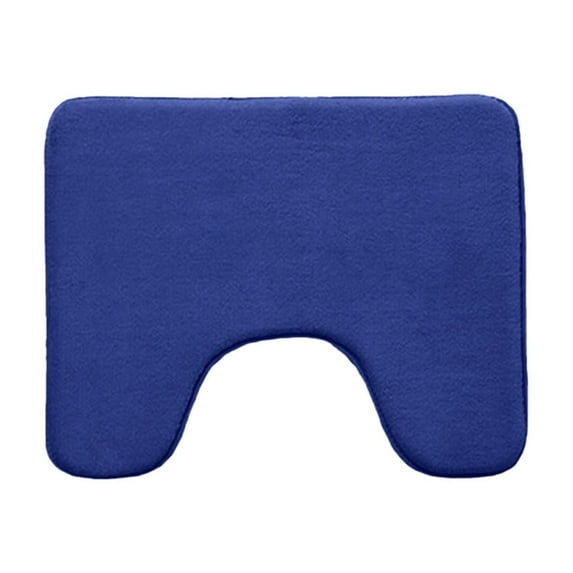 U Shaped Bathroom Rug, Machine Washable Non Slip Fast Dry Absorbent Contour Mats, for Bathroom Toilet, Blue (18x4x1in)