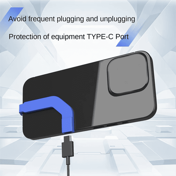 U-Shaped Charging Port Adapter Cable Type-C 90 60W Fast Charging Does Not Affect Playing Games for Mobile,1 * Charging Cable,Blue