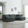 thumbnail image 1 of U-Shaped Chenille Sectional Sofa 5-Seater Modular Sofa Minimalist Cloud Couch Design with 2 Reversible Ottomans, Convertible Corner Couch for Living Room, 1 of 12