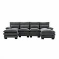 thumbnail image 1 of U Shaped Cloud Couch, 110" Chenille Comfy 4 Seat Sectional Couches for Living Room, Modular Sofa Sleeper with Double Chaise & Memory Foam for Apartment (Gray), 1 of 1