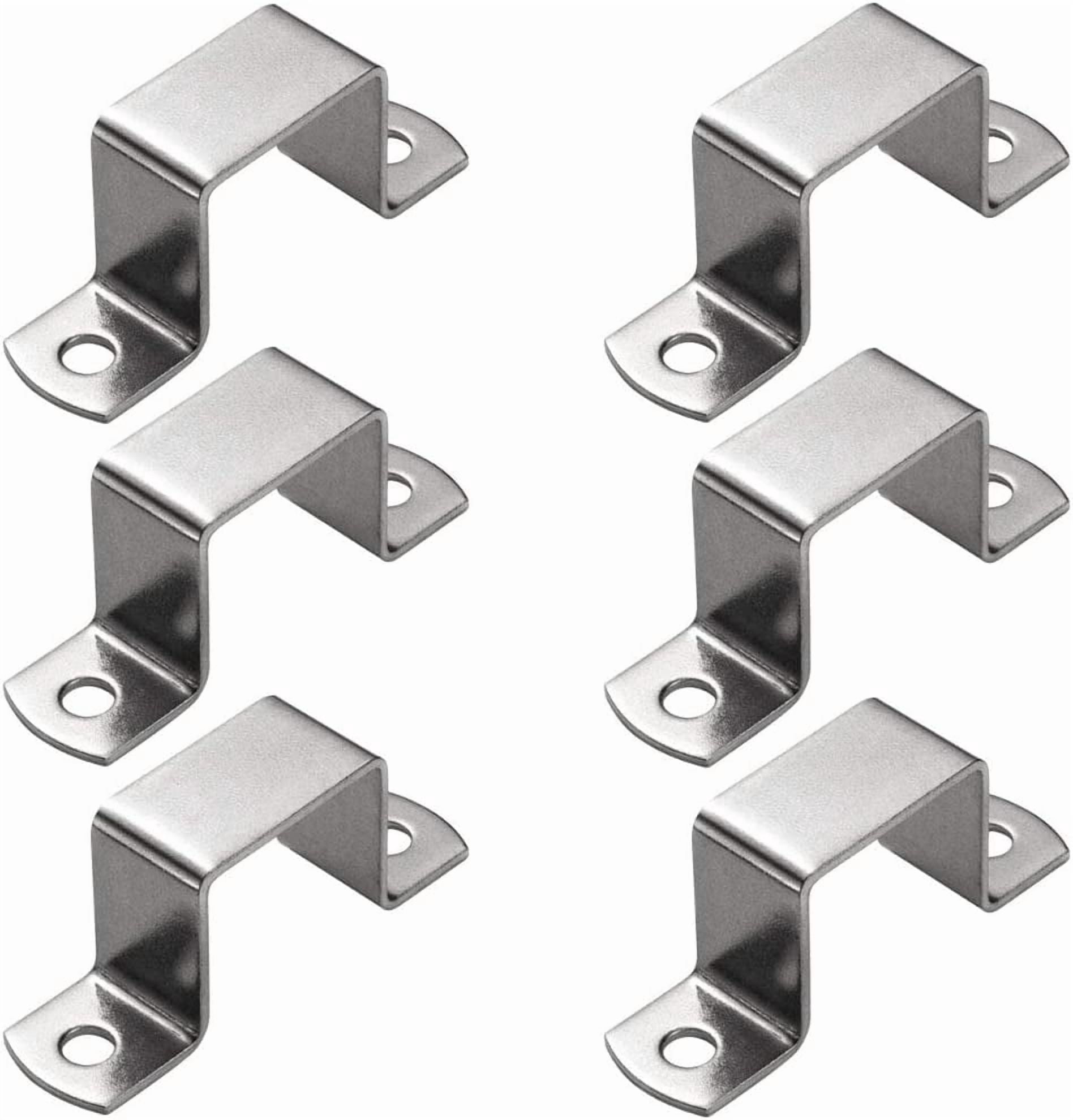 U Shaped Connector Bracket Heavy Duty Bar Security Holder Bracket for Bar Holder Strut Channel Door Closed 12 Pieces (L)