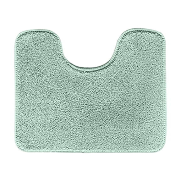 U Shaped Contour Bath Mat Non Slip Toilet Rug Soft Absorbent Carpet for Bathroom Floor Pedestal Mat Mint Green 20" X 16"