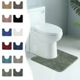 thumbnail image 1 of U-Shaped Contour Plush Shaggy Bathroom Rugs Microfiber Toilet Bath Mat Non Slip Extra Thick Soft Bath Rug Absorbent Water for Bathroom Commode Machine Washable (20x20 inch/50x50cm, Coffee), 1 of 6