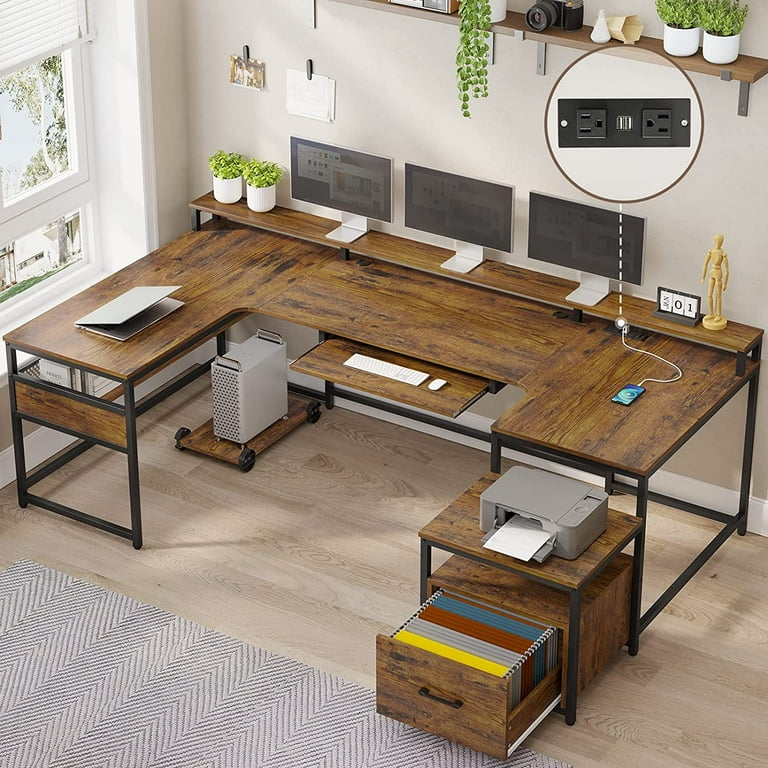 U shaped desk walmart deals
