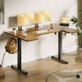 thumbnail image 1 of U-Shaped Electric Standing Desk, Height Adjustable Sit Stand Desk with 3 Memory Presets, Ergonomic Home Office Computer Desk with Hooks, Extra Large Workspace, Vintage, 1 of 7