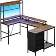 U Shaped Gaming Desk with Hutch