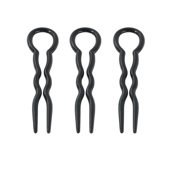 3PCS U Shaped Hair Pins Wavy Crink Chignon Bun Styling Clip French Sleek Braid Pin Updo Accessories For Women Girls Lady Hair Barrettes