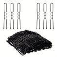 thumbnail image 1 of U-Shaped Hair Pins for Thick Hair, Heavy Duty Metal Bobby Pins for Secure Updos & Buns, Professional Salon Styling Tool, 50 Count, 1 of 4