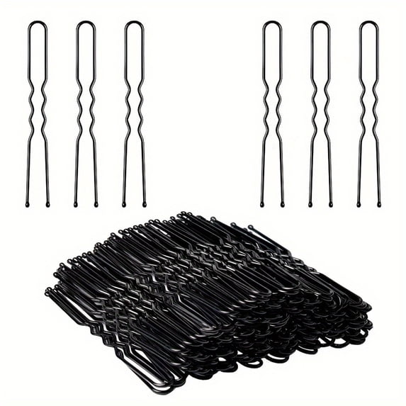 U-Shaped Hair Pins for Thick Hair, Heavy Duty Metal Bobby Pins for Secure Updos & Buns, Professional Salon Styling Tool, 50 Count