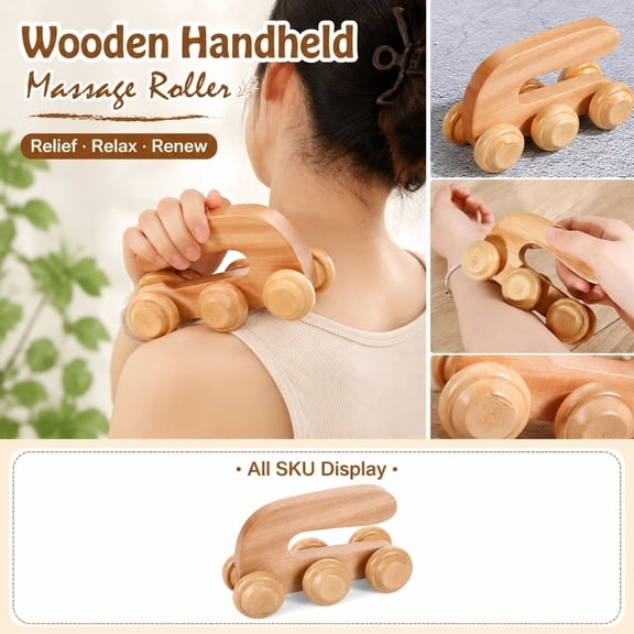 U-Shaped Handheld Massage Roller Ergonomic Point Body Massager Tool For Neck Shoulder And Back Muscle Relaxation And Point Stress Relief, A