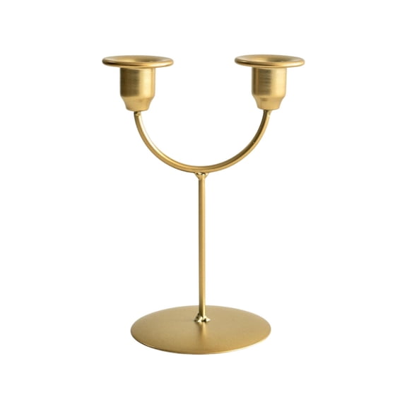 U Shaped Iron Taper Candle Holder - 2Arm Decorative Candle Stand - Candlestick Holder for Wedding Birthday Festive Home Decor