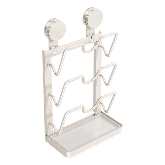 U-Shaped Kitchen Lid Organizer Rack with Removable Tray Countertop Storage Space Steel Spoon Stand Holder for Cooking