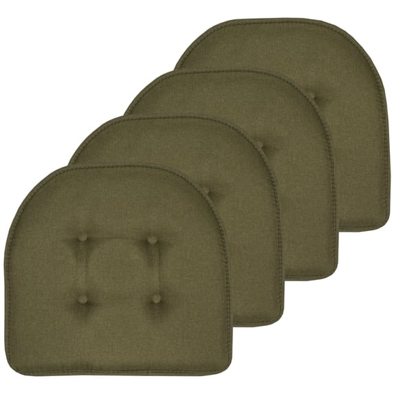 U-Shaped Memory Foam Chair Pads 4 Pack Army Green