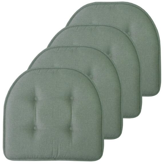 U-Shaped Memory Foam No Slip Back 16 x 16 Chair Pad Cushion 4 Pack - Scuba