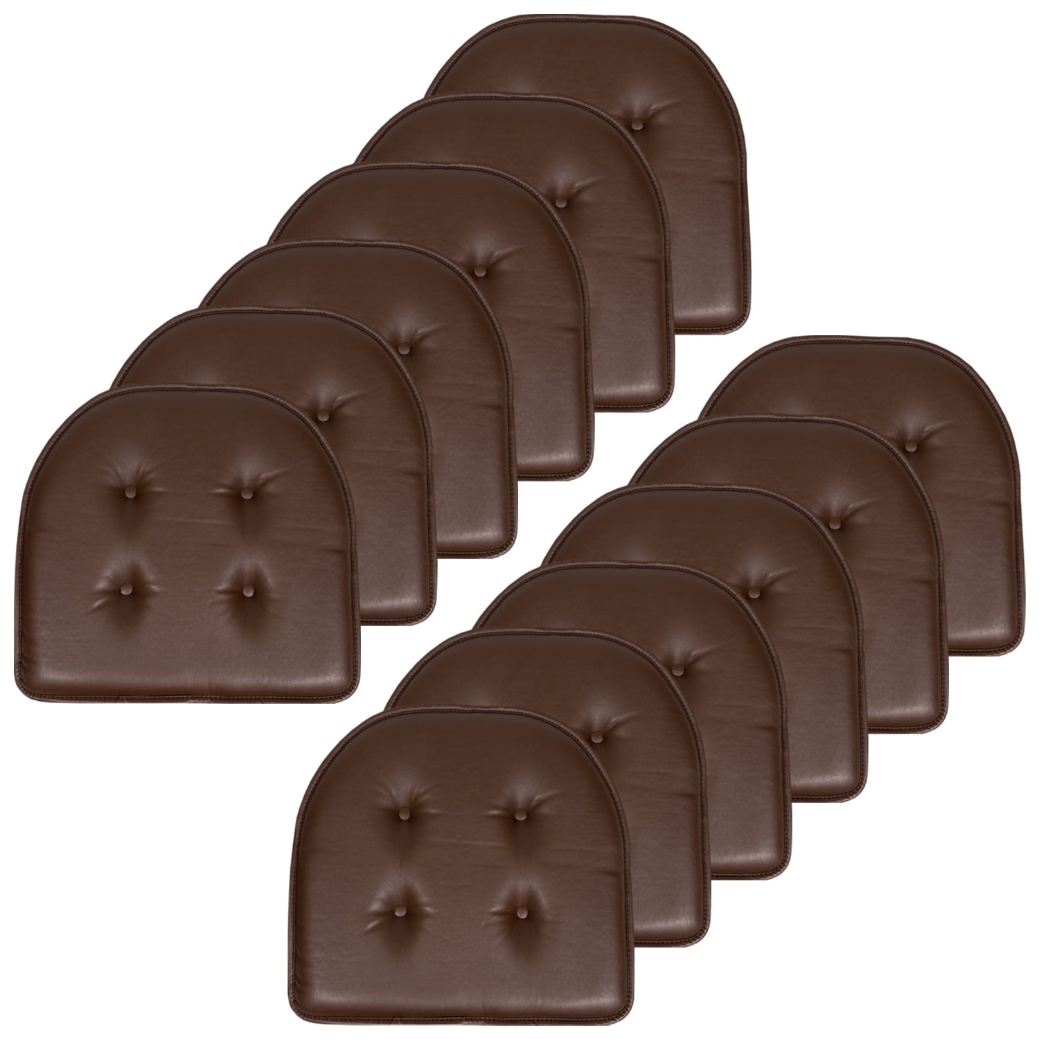 UShaped Memory Foam No Slip Back 16 x 17 Faux Leather Chair Pad