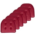 thumbnail image 1 of U-Shaped Memory Foam No Slip Back 16 x 17 Faux Leather Chair Pad Cushion 6 Pack - Burgundy, 1 of 7