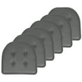 thumbnail image 1 of U-Shaped Memory Foam No Slip Back 16 x 17 Faux Leather Chair Pad Cushion 6 Pack - Gray, 1 of 7