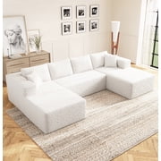 U-Shaped Modular Sectional Sofa, Oversized Cloud Couch with Premium Chenille Fabric, High-Density Memory Foam, Modern U-Shaped Sofa for Living Room, Apartment, 