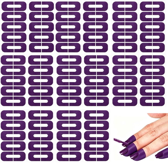 U-Shaped Nail Polish Protector for Fingers, Peel Off Skin Cuticle Protector, Tear-Off Nails Polish Guards for Fingers, for Nails Painting, French Pointed (4 Sheets/40PCS, Purple)