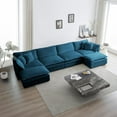thumbnail image 1 of U-Shaped Oversized Sectional Sofa Modern Deep Seat Reversible Chaises Sofa&Couch with Movable Ottomans and 6 Pillows, Modular Sleeper Upholstered Couch for Living Room, Apartment, Studio, Office, 1 of 10