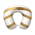 thumbnail image 1 of U-Shaped Pillow 11.8×9.8in With Pillow Core Comfortable Soft Invisible Zipper For Daily Travel Driving Office Gold Stripe_3, 1 of 8