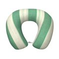 thumbnail image 1 of U-Shaped Pillow 11.8×9.8in With Pillow Core Comfortable Soft Invisible Zipper For Daily Travel Driving Office Lightgreen Stripe_18292_2, 1 of 8