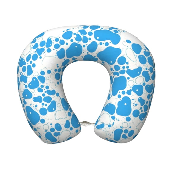 U-Shaped Pillow 11.89.8in With Pillow Core Comfortable Soft Invisible Zipper For Daily Travel Driving Office Milk Cow Skin Print Style Powderblue_3