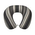 thumbnail image 1 of U-Shaped Pillow 11.8×9.8in With Pillow Core Comfortable Soft Invisible Zipper For Daily Travel Driving Office Pale Violet Grey Stripe_1, 1 of 8
