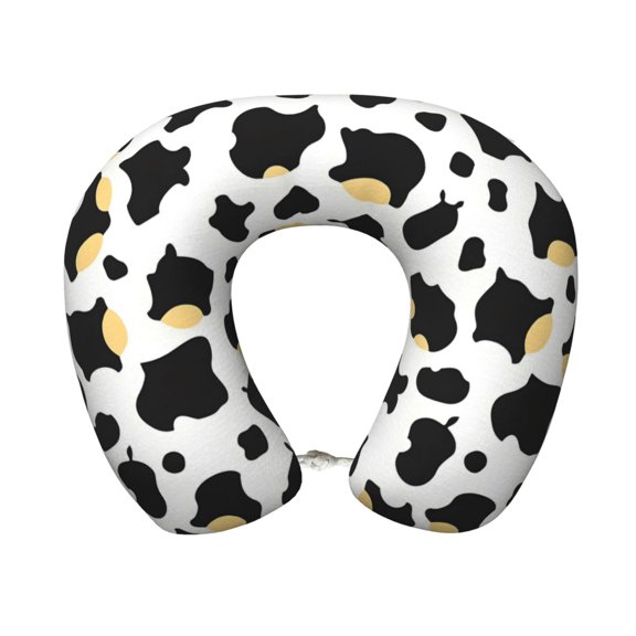 U-Shaped Pillow 11.89.8in With Pillow Core Comfortable Soft Invisible Zipper For Daily Travel Driving Office Simple Cow Print Pattern1_2