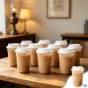 U-Shaped Plastic Cup with 500ml Capacity and Thickened Food-Grade Material, Disposable Beverage Cup with Leakproof Lid, Stackable Design for Milk Tea Shops, Coffee Shops, and Parties.