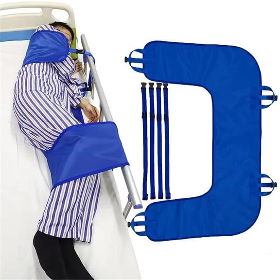 U-Shaped Positioning Sheet - Transfer Sheet for Turning and Repositioning, Multipurpose Bed Pad with Reinforced Handles, Turning Device for Elderly, Bed Patients