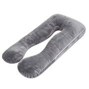 AFGFUF U-Shaped Pregnancy Pillow 49.2 x 28.3 - Full Body Maternity Support Pillow for Total Body Pain Relief, Grey
