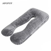 AFGFUF U-Shaped Pregnancy Pillow (49.2 x 28.3) - Full Body Maternity Support Pillow for Total Body Pain Relief, Grey