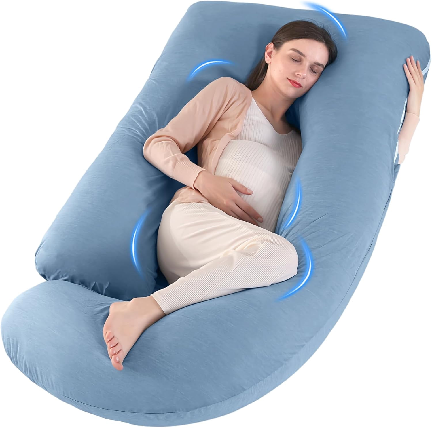 U-Shaped Pregnancy Pillow for Sleeping, Full Body Support for Back, HIPS & Belly - 57 Inch Maternity Pillow with Machine Washable Cover | Maternity Essential