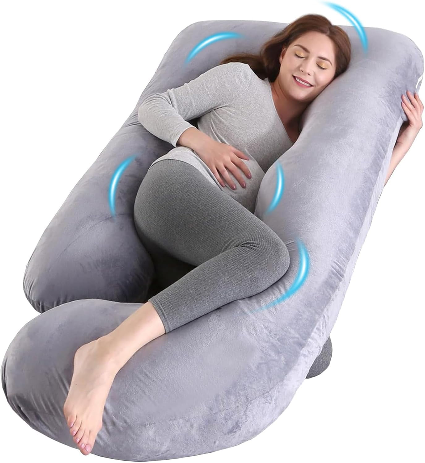 U-Shaped Pregnancy Pillow for Sleeping, Full Body Support for Back, HIPS & Belly - 57 Inch Maternity Pillow with Machine Washable Cover | Maternity Essential