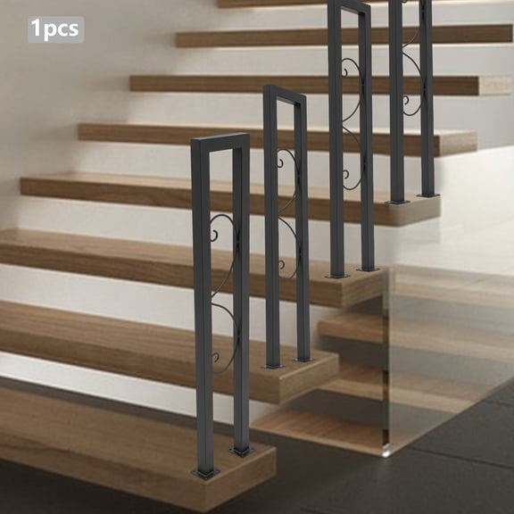 U-Shaped Safety Handrail, 33.5in Height Iron & Stainless Steel, Smooth Edges Curved Design, Wall/Floor Mountable, Secure Support for Pregnant Women, Disabled, and Garden Steps