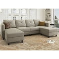 U Shaped Sectional Couch Convertible Sectional Couch with Double Chaise