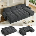 thumbnail image 1 of U-Shaped Sectional Sleeper Sofa Bed 105", Pull-Out Bed with 5-Position Reclining Backrest, Reversible Chaise with 2 Storage Compartments & Built-In USB Port, Space-Saving Living Room Furniture, 1 of 9