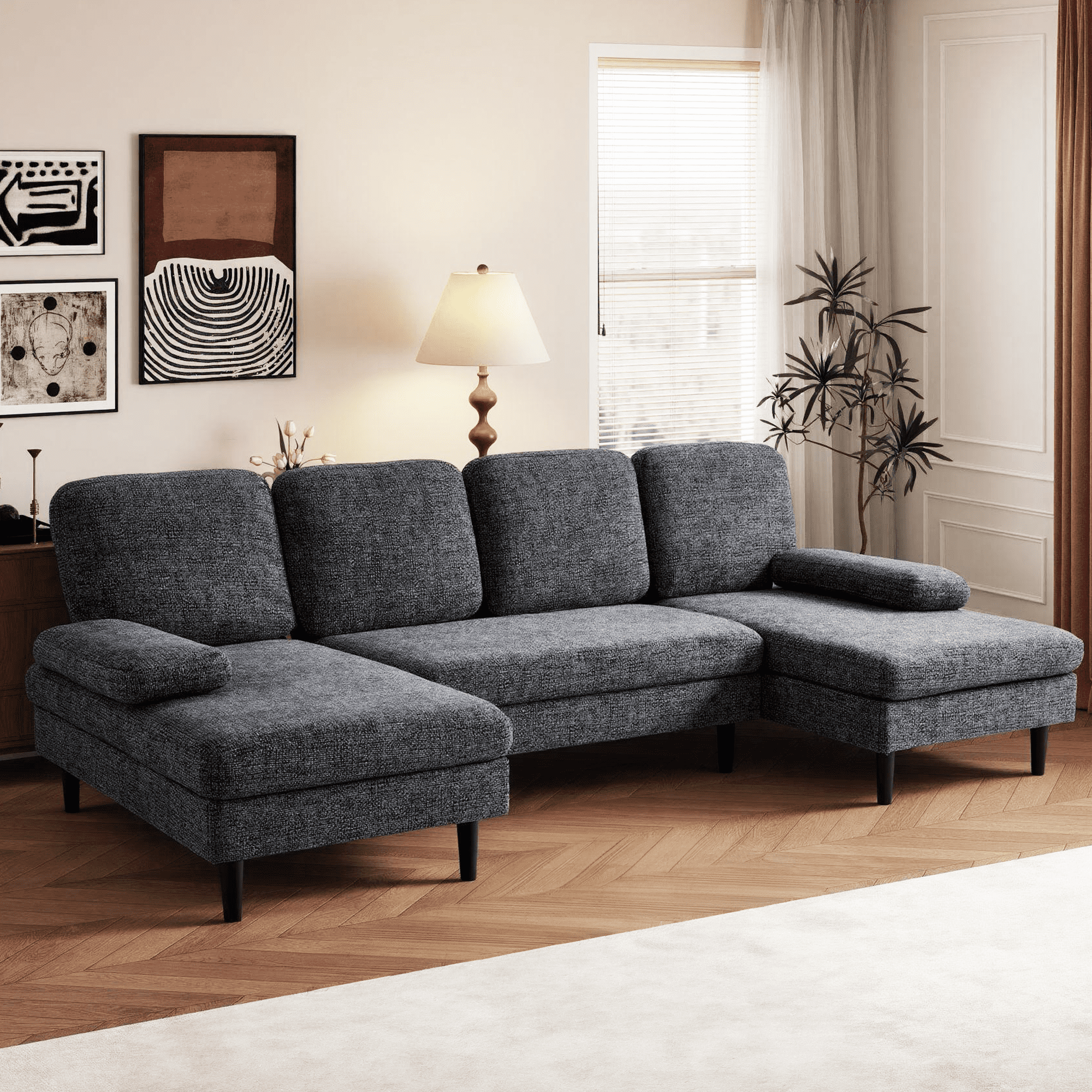U-Shaped Sectional Sofa with Double Chaise