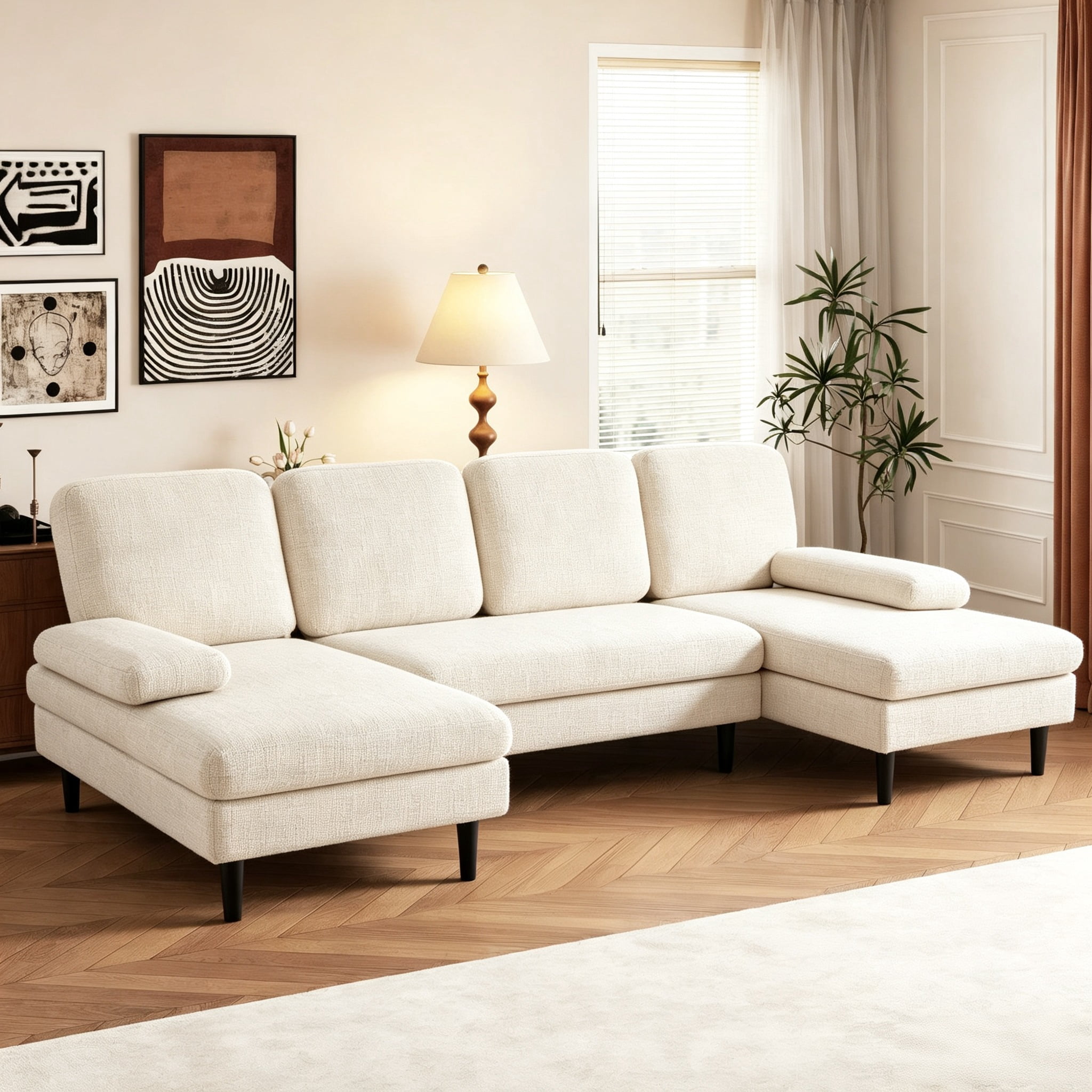 U-Shaped Sectional Sofa with Double Chaise