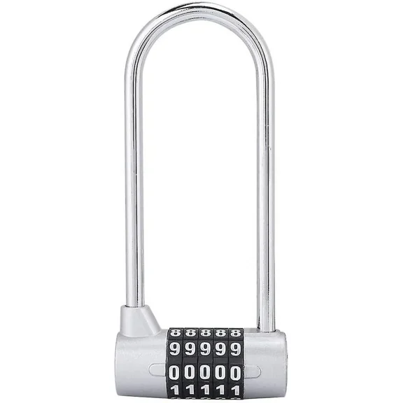 U Shaped Security Code Combination Zinc Alloy Padlock U Shaped Combination Padlock(silver)