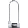 thumbnail image 1 of U Shaped Security Code Combination Zinc Alloy Padlock U Shaped Combination Padlock(silver), 1 of 6