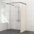 thumbnail image 1 of U Shaped Shower Curtain Rod, Adjustable Corner Shower Curtain Rod for Bathroom, Clothing Store, Stainless Steel with 12 Ring Hooks & Ceiling Support [Both Side: 23.6"-52", Middle: 31"-46.7"] (Black), 1 of 15