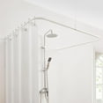 thumbnail image 1 of U Shaped Shower Curtain Rod, [Both Sides: 24"-52", Middle: 31"-47"] Adjustable U Shape Outdoor Corner Curtain Pole for Bathroom Bathtub with 12 Hooks & Ceiling Support - White, 1 of 16