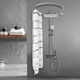 thumbnail image 1 of U Shaped Shower Curtain Rod, Half Round Stainless Steel Bathroom Bathtub Shower Curtain Rod Rack with 94.49" x 70.87" Shower Curtain, 1 of 13