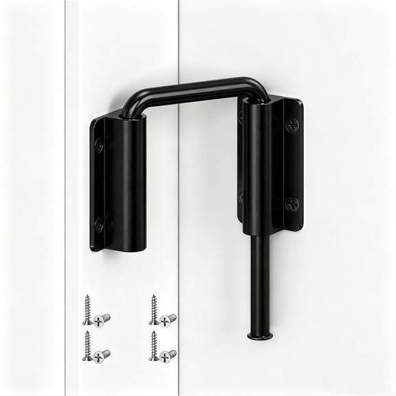 U-Shaped Sliding Door Loop Lock 1Pc U Bolt Lock for Sliding Door 90/180 Degree Multi-Angle Sliding Door Latch with Screws Rustproof Security Bolt with Screws for Door Home Security - Black