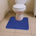 thumbnail image 1 of U-Shaped Soft Foam Toilet Mat, 16x20 inches Blue – Absorbent, Non-Slip & Machine Washable, For Bathroom Floors Around Toilets, 1 of 5