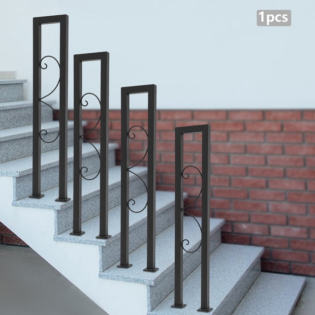 U-Shaped Stair Handrail, Curved Pattern, Free Standing Metal Railing ...