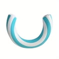 thumbnail image 1 of U-Shaped Striped Inflatable Float, Swimming Water Lounge Floating Raft Blue, 1 of 3